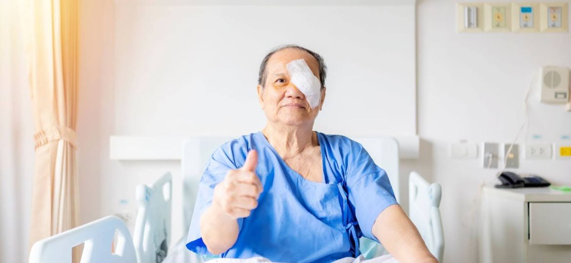 A patient who has just completed a successful cataract surgery singapore