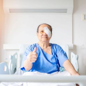 A patient who has just completed a successful cataract surgery singapore