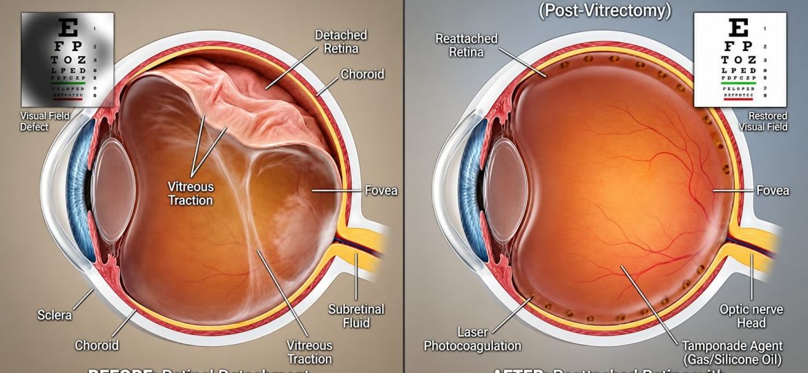 Retinal Detachment Before vs After Surgery - Eye Max Centre