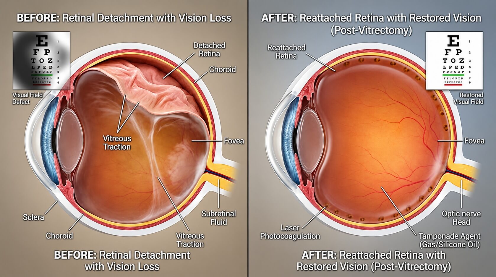 Retinal Detachment Before vs After Surgery - Eye Max Centre Retinal Detachment Before vs After Surgery - Eye Max Centre